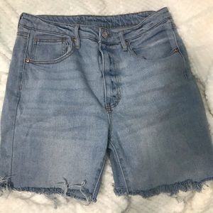 There’s are light blue No boundaries hand cut shorts.